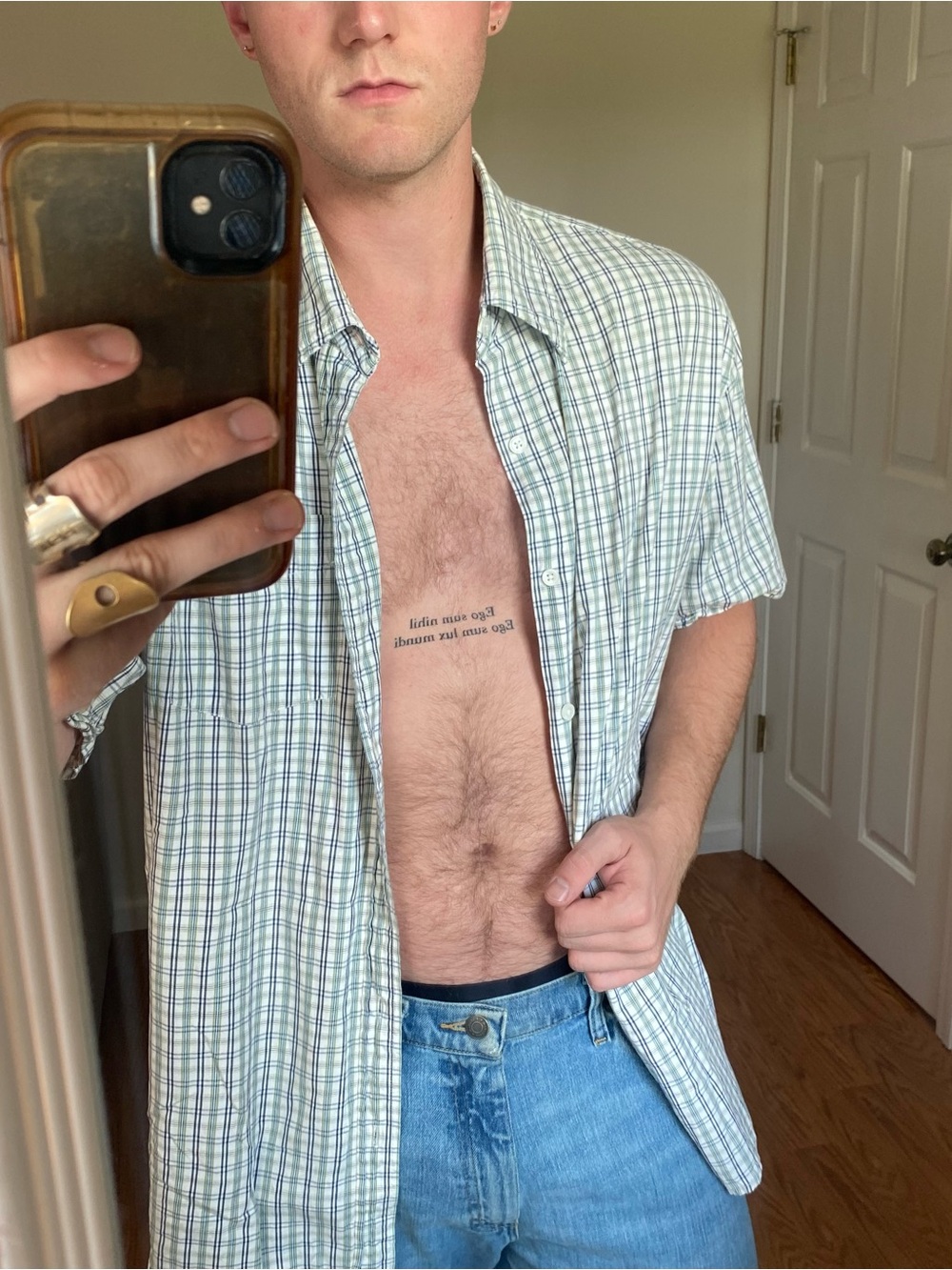 Single stitch green shirt